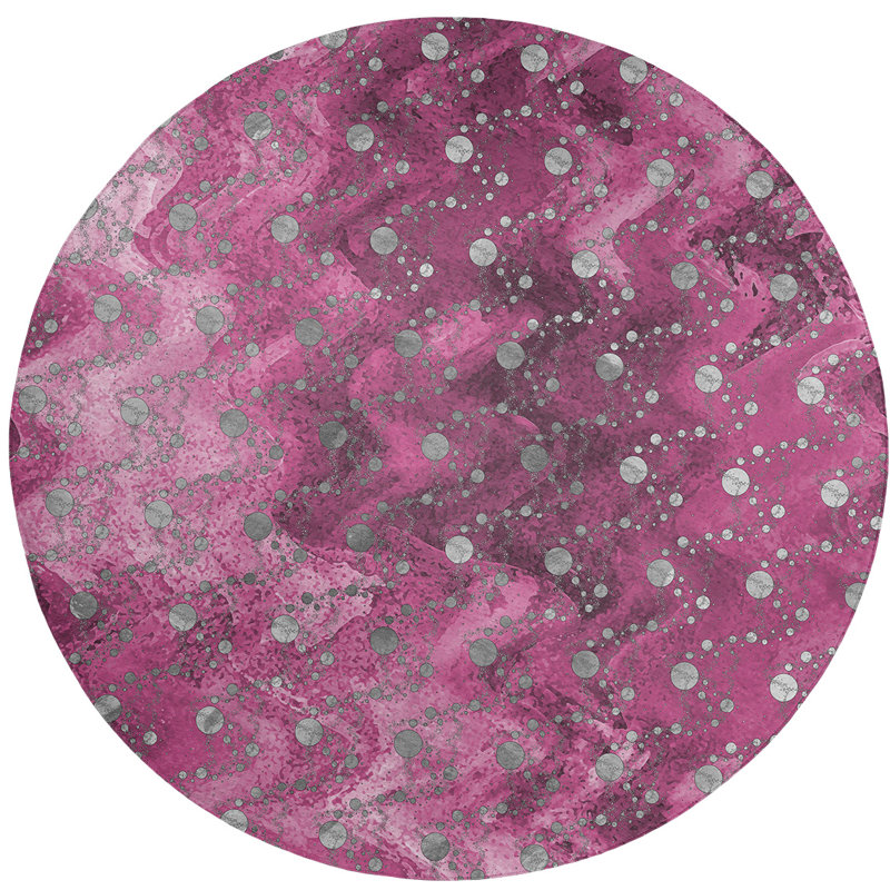 Chenille Polka Dots Indoor Rug, Rectangle 2' x 3'