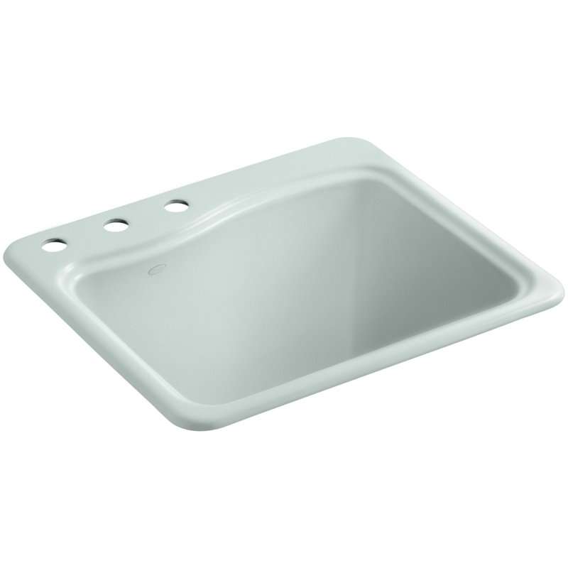 River Falls Metal Rectangular Drop-In Bathroom Sink, 3, Frost