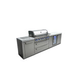 Mont Alpi 6-Burner Stainless Steel Outdoor Kitchen Island BBQ Gas Grill + Beverage Center