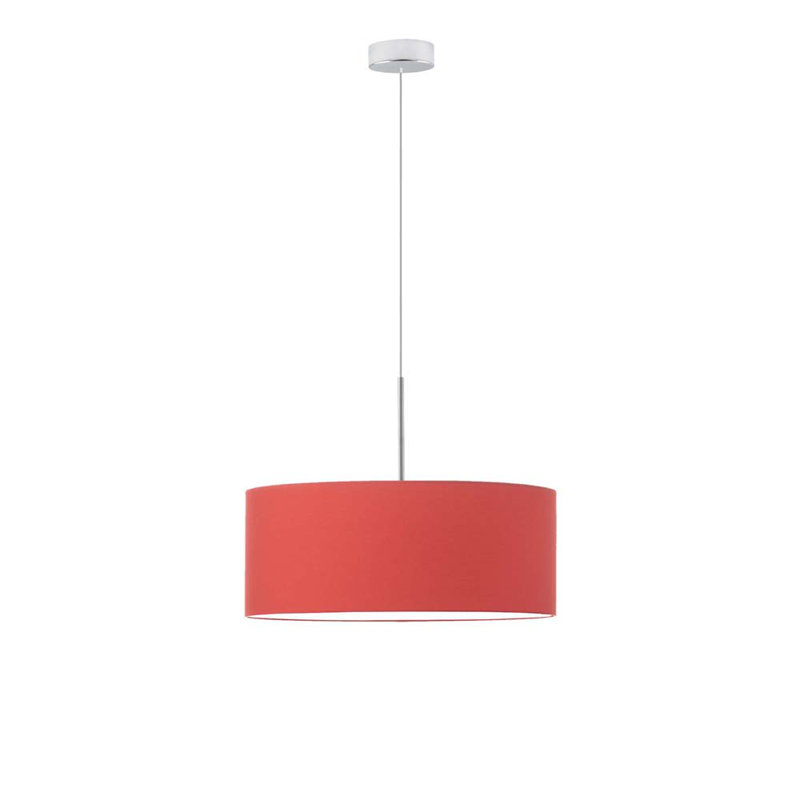 Aubryn 3 - Light Drum Pendant, Red, Chrome, 120cm H x 40cm W x 40cm D