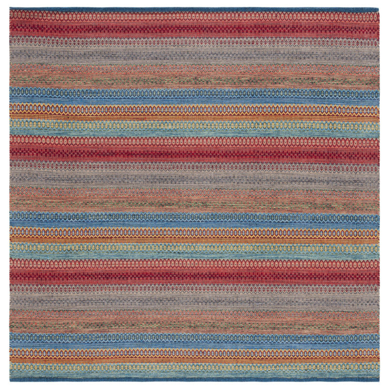 Tapis rayé en coton Montauk, Carré 6 pi