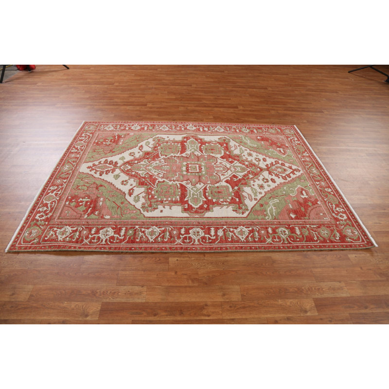 Tapis turc en laine Heriz Serapi noué à la main 5 x 7