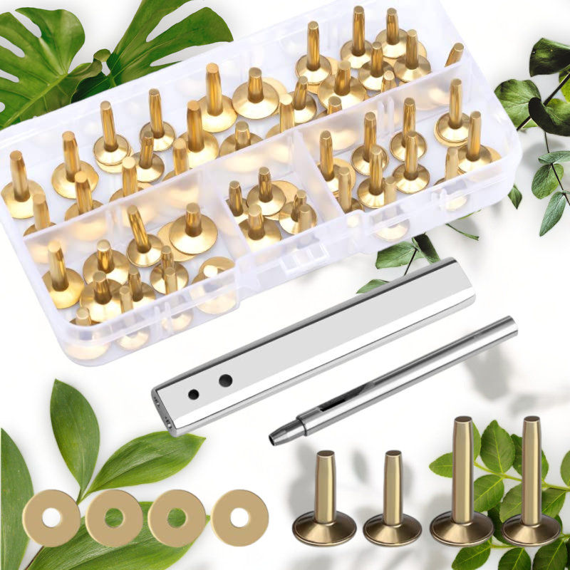 83-Piece Copper Rivet Set with Setting Tool