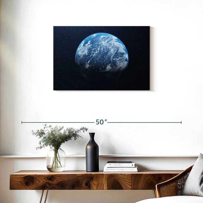 Terre d'Oberle vue de l'espace, H 20 po x l 30 po