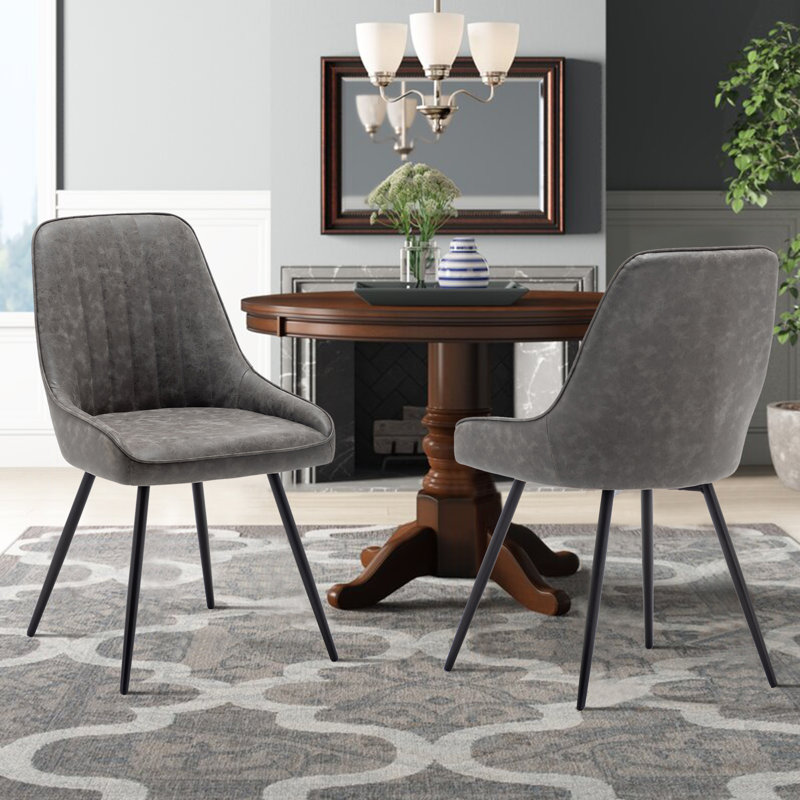 Chaise d'appoint rembourrée Eural, Gris