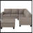 85" Wide Linen Sectional Corner Sofa L-shape Couch Space Saving with Storage Ottoman & Cup Holders Design for Large Space Dorm Apartment