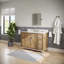 Brookhn Meuble-lavabo simple en quartz noyer lustré avec robinet