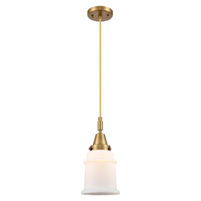 Downtown Urban - Caden Amiriya - Mini-luminaire suspendu à cordon 1 lumière 6 po - Finition laiton antique - Abat-jour granuleux