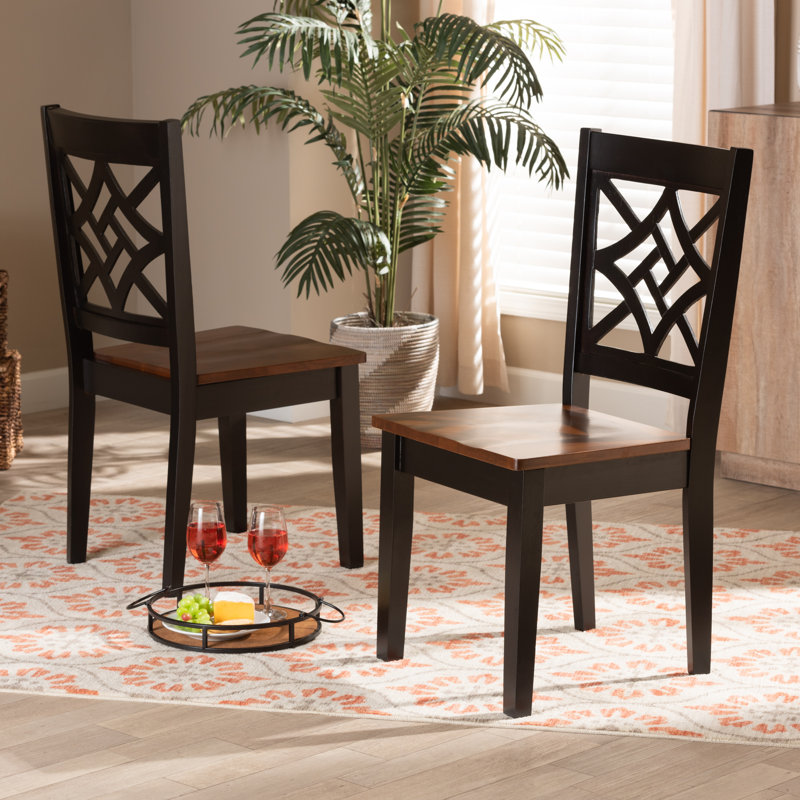 44.96cm H Solid Wood Side Chair, Dark Brown/Walnut