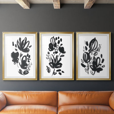 Cameo Bloom IV  -Custom Framed  Premium Print W Matt - 3 Pieces