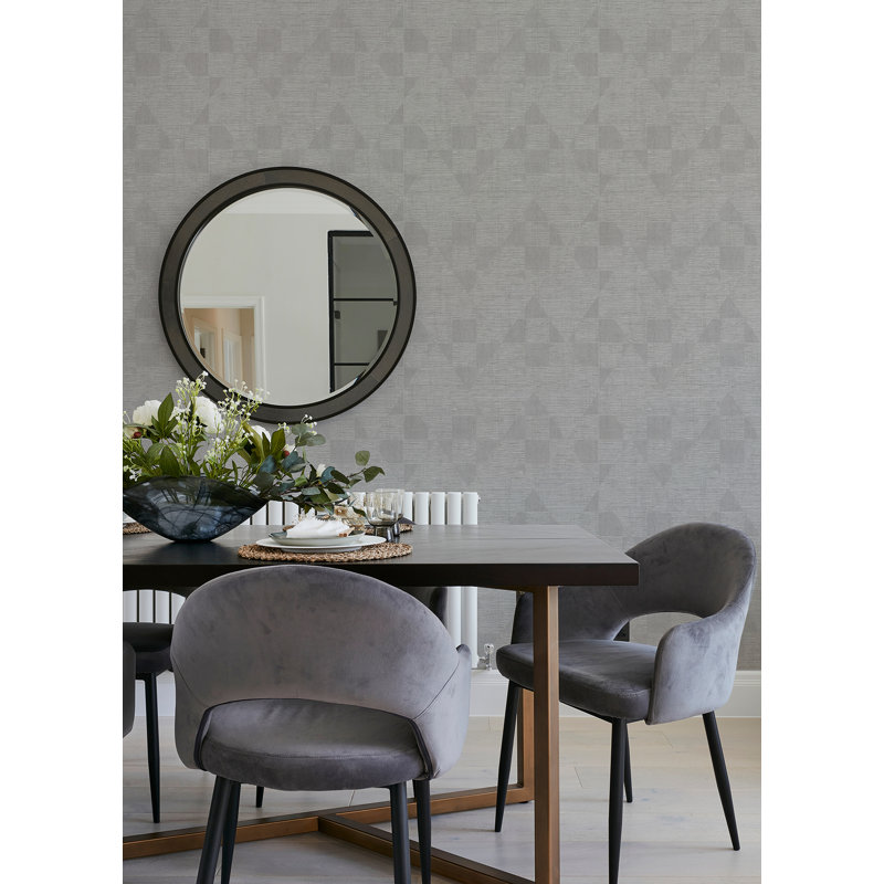 Rouleau de papier peint métallique Heinly, Argenté