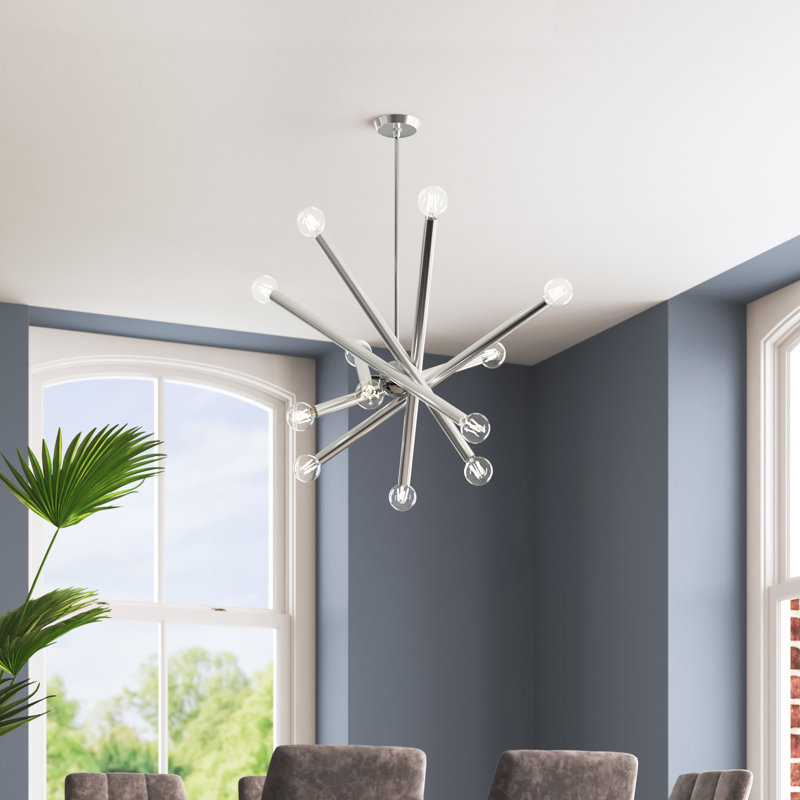 Aufmann 12 - Light Dimmable Sputnik Modern Linear Chandelier