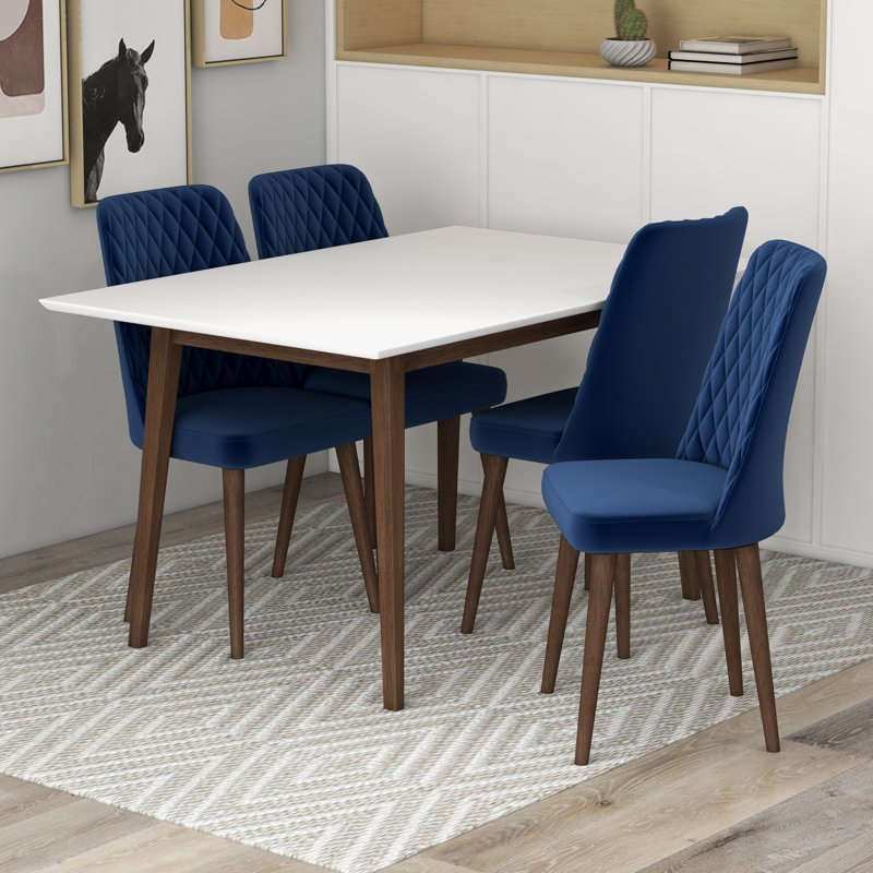Ensemble de salle à manger en bois d'eucalyptus pour 4 personnes Kensaku