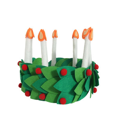 The Christmas Party Is Wearing A Christmas Hat In The Shape Of A Decorative Christmas Hat