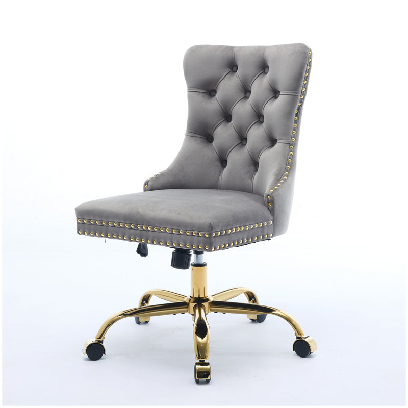 W26.4 inch Wider seat Office Chair,Artificial rabbit hair Home Office Chair with Metal Base,Adjustable Desk Chair Swivel Office Chair,Vanity Chair(Violet)