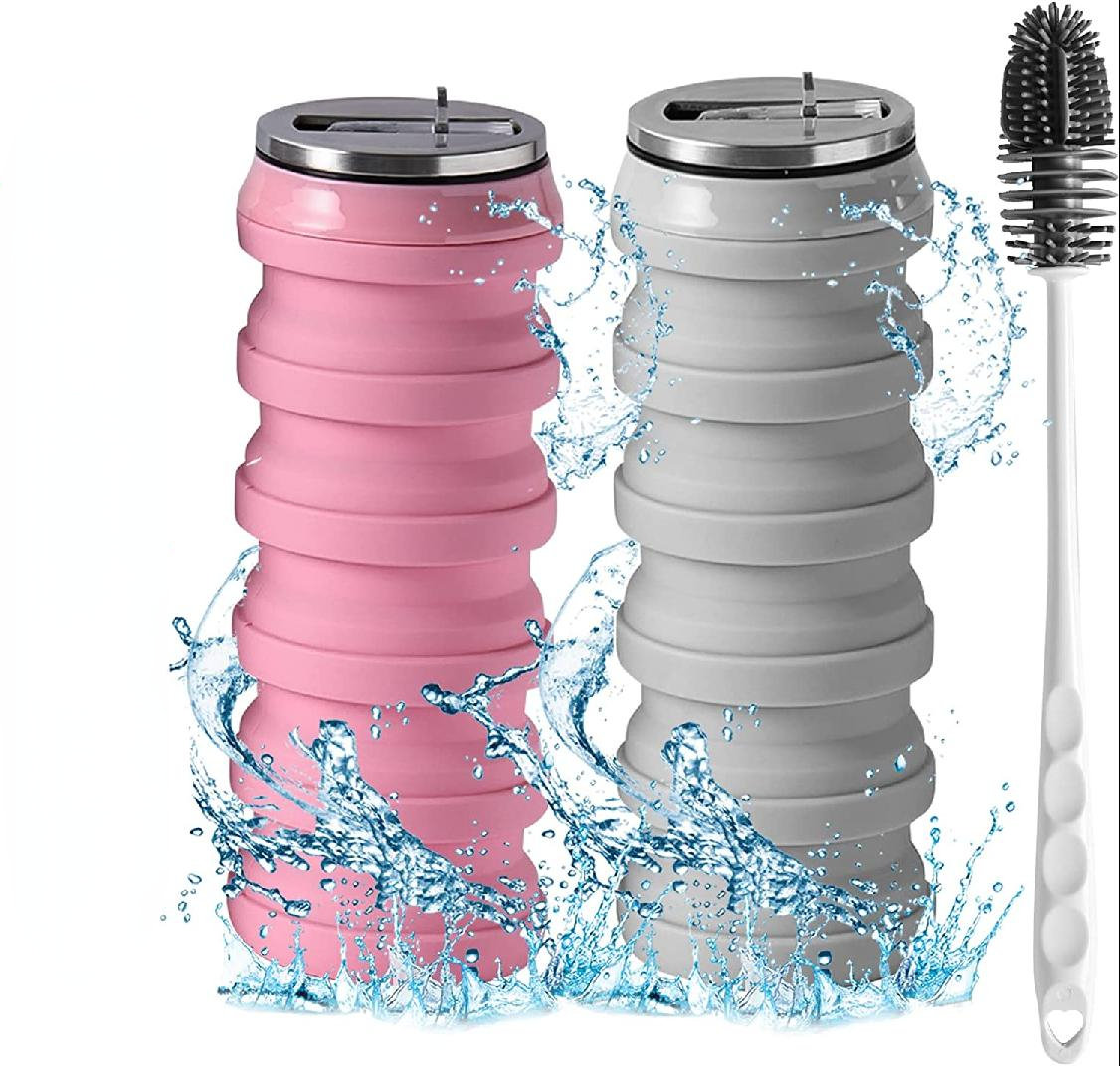 Bouteille d'eau pliable, bouteilles d'eau pliables en silicone