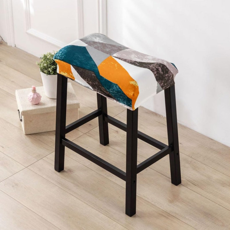 Bar Stool Cover Rectangle Set Of 4 Printed Stretch Counter Height Bar Stools Slipcovers Saddle Stool Slipcover Bench Seat Protector Backless Bar Stools Covers For Kitchen Counter