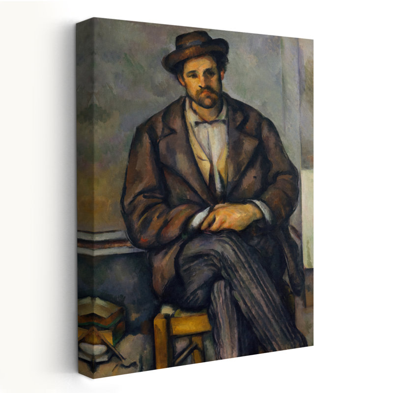 Paysan assis, 1892-96 - Étude d'art figuratif gris musée, H 24 po x l 16 po