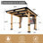 12 Ft. W X 10 Ft. D Outdoor Patio Metal‑Top Gazebo, Galvanized Steel Sloped Roof with Zipper Privacy Curtain, Pre‑Drilled Holes, Built‑in Ceiling Hooks & Side Shelves, All‑Season Wind Rain Snow Resistant