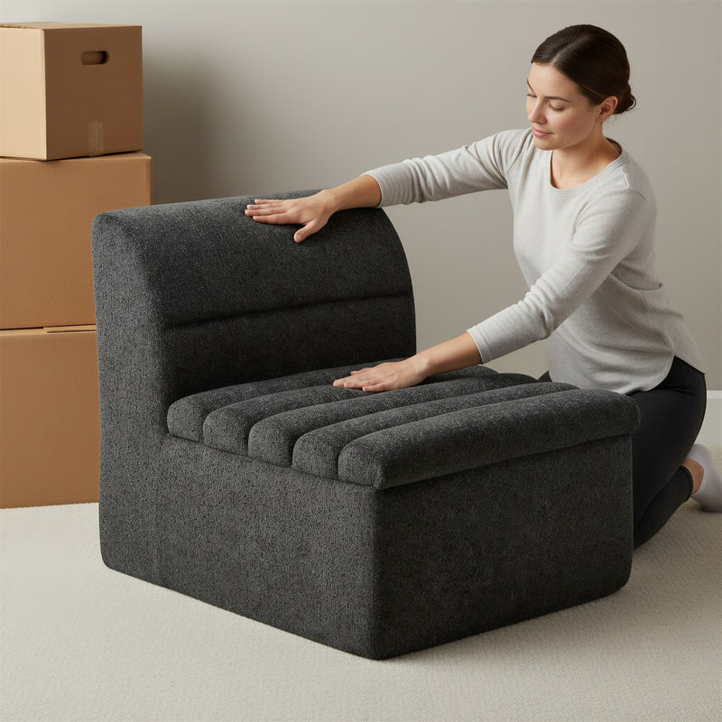 Canapé simple en chenille douce, Noir