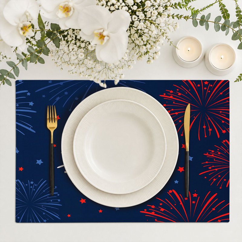 4-Piece Polyester Rectangle Dining Table Placemat