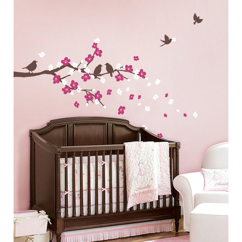 Plants & Flowers Non-Wall Damaging Accent, Light Pink/White
