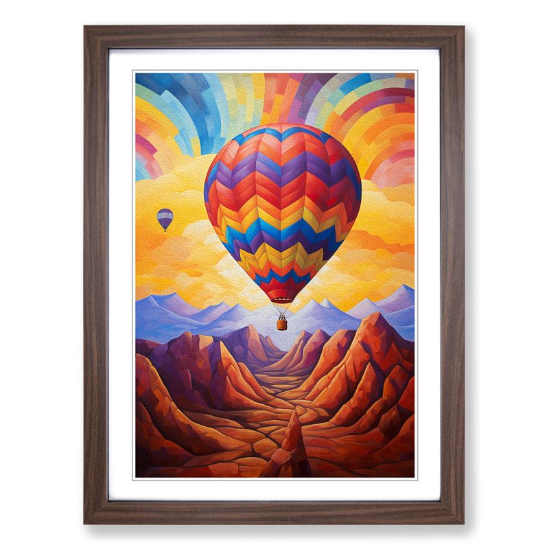 Hot Air Balloon Abstract - Framed Print, Walnut, 64cm H x 46cm W x 2cm D