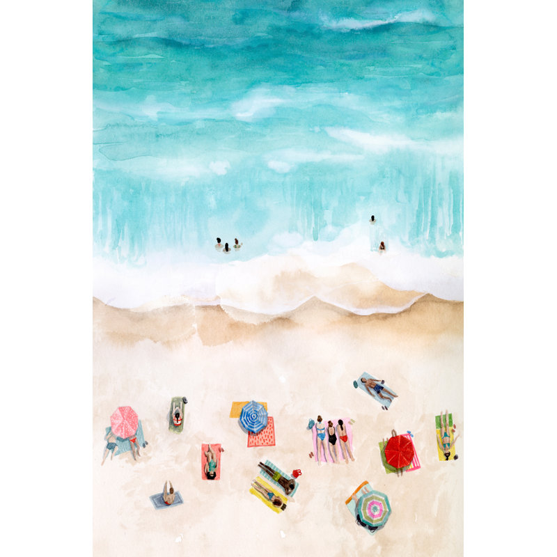 «Beach Week I» par Grace Popp, reproduction d'art sur toile tendue, H 48 po x l 32 po, Toile encadrée noire, Non