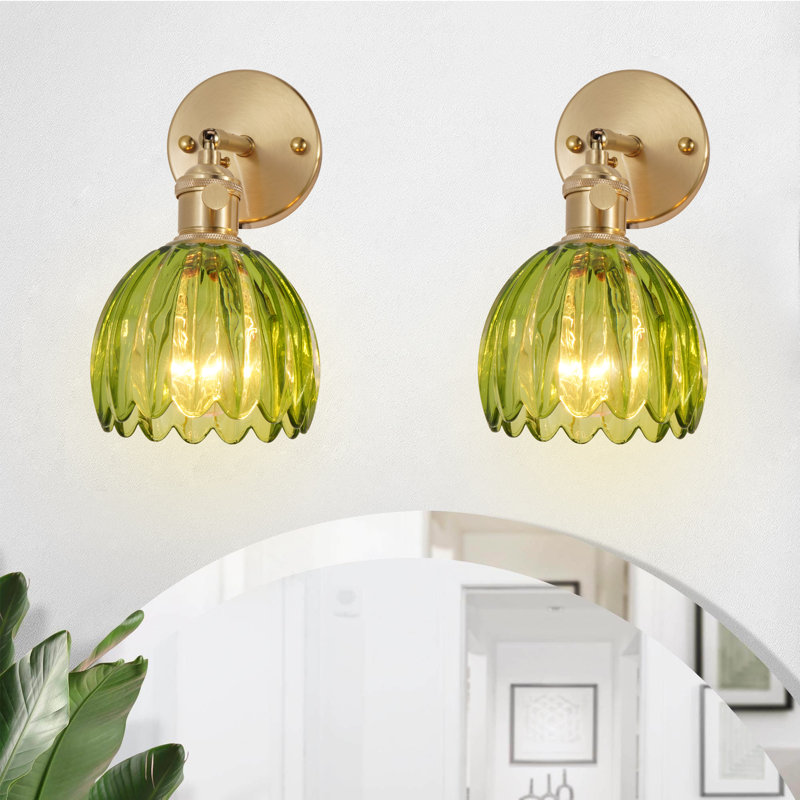 Éclairage pour meuble-lavabo 1 lumière en forme de tulipe 1 lumière (ensemble de 2)