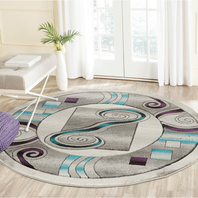 Adonia Abstract Indoor Rug, Round 8'1"