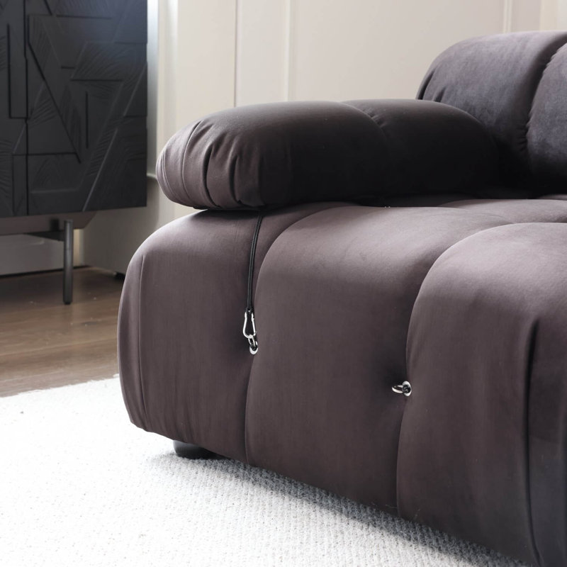 Canapé modulaire Chucho, Velours noir