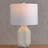 Srivatsa 21‘’ White Etched Ceramic Table Lamp with White Shade