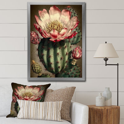 Fleur de cactus en fleur sur toile