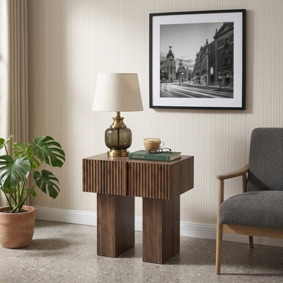 Solid Wood Home Furniture Bedside Storage Cabinets Contemporary Coffee Desks Living Tea Couch Side Tables
