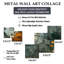 Ensemble de 5 décorations murales carrées dorées et vertes Terrazzo Marble Elegance IV