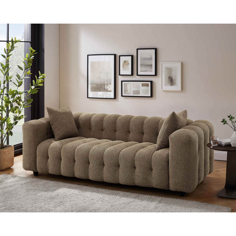 Lavance 227.1Cm Rolled Arms Chesterfield Sofa, Camel