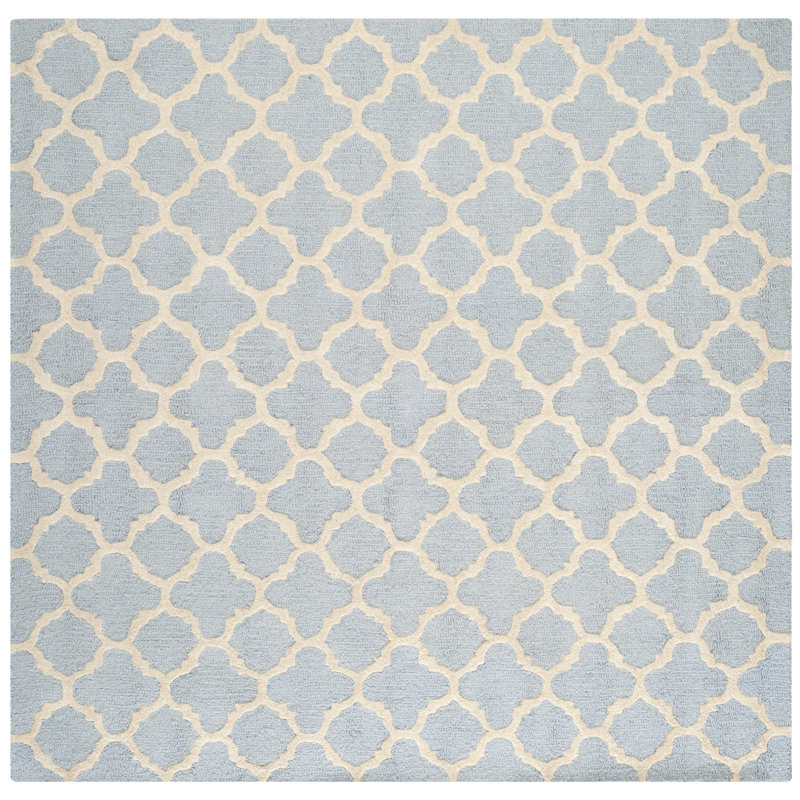 Cannen Hand Tufted Wool Geometric Rug, Square 8'