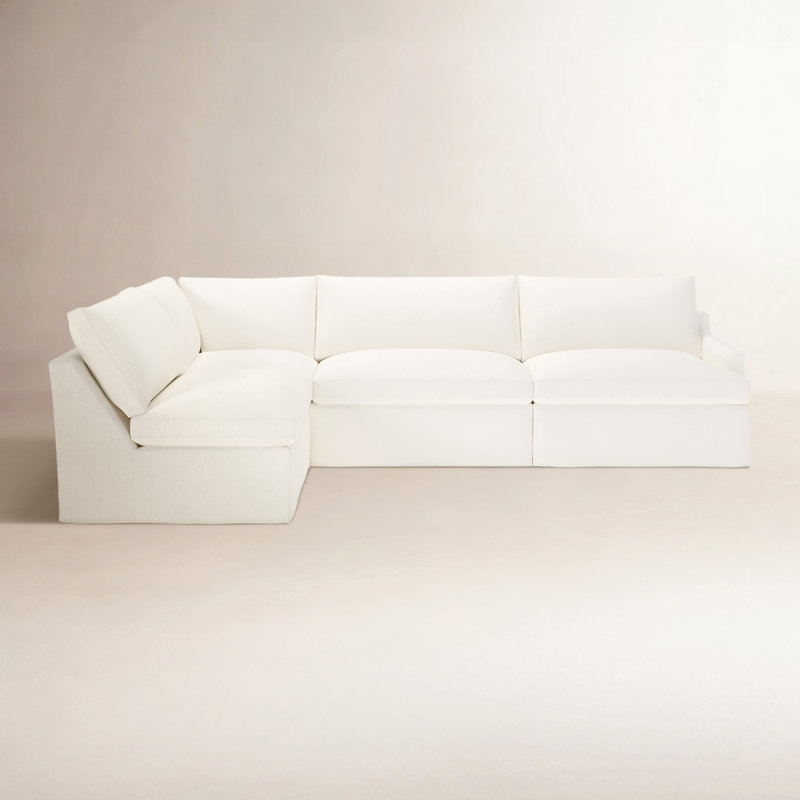Canapé modulaire 4 pièces Wrenley, Boucle Apollo Alpaca, Orienté à gauche (vu de face)