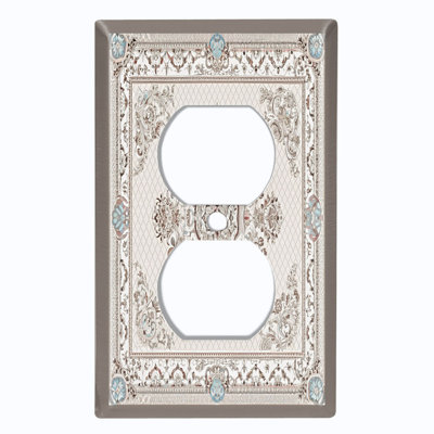 Couvercle de plaque d'interrupteur en métal; Fauteuil à bascule GFI de taille 3 US - image imprimée de damas floral
