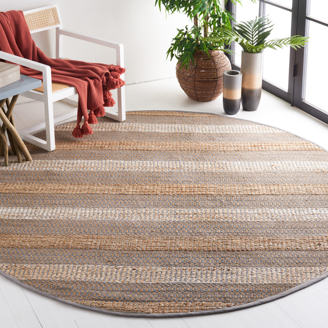 Soliz Geometric Flatweave Gray/Natural Area Rug Laurel Foundry Modern Farmhouse® Rug 