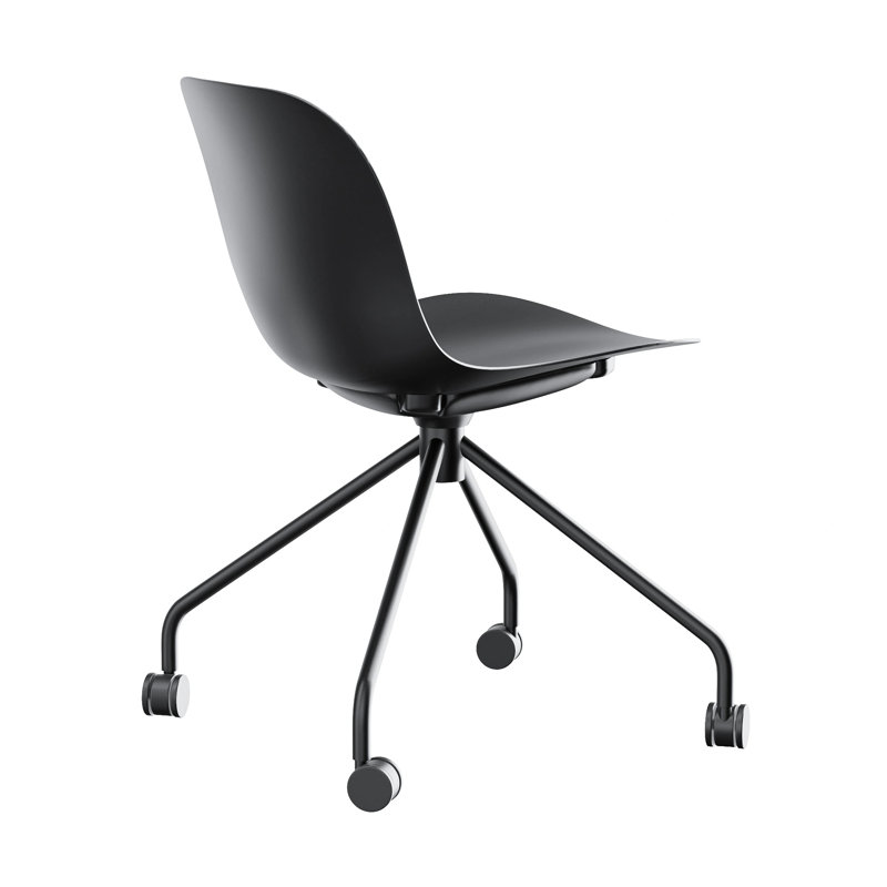 Chaise en plastique avec roues
