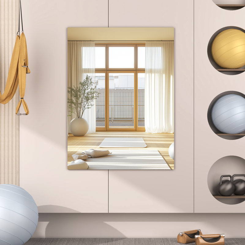  Perea Rectangle Frameless Wall Mirror Set  Home Gym & Bathroom Mirror Anti-Fog with Tempered Glass & 3-Year Warranty (1 PCS )