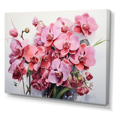 «Pink Orchids Minimalisme Dream», reproduction sur toile