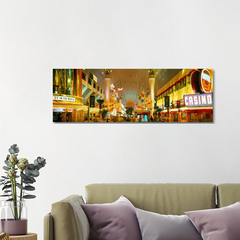 USA, Nevada, Las Vegas, Night - Wrapped Canvas Panoramic Print, 121.92 cm H x 40.64 cm W x 1.91 cm D
