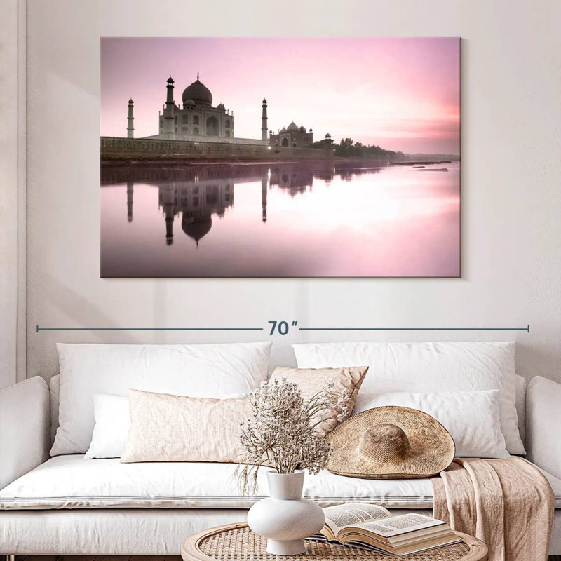 Kavia Taj Mahal From Yamuna River, 34" H x 51" W