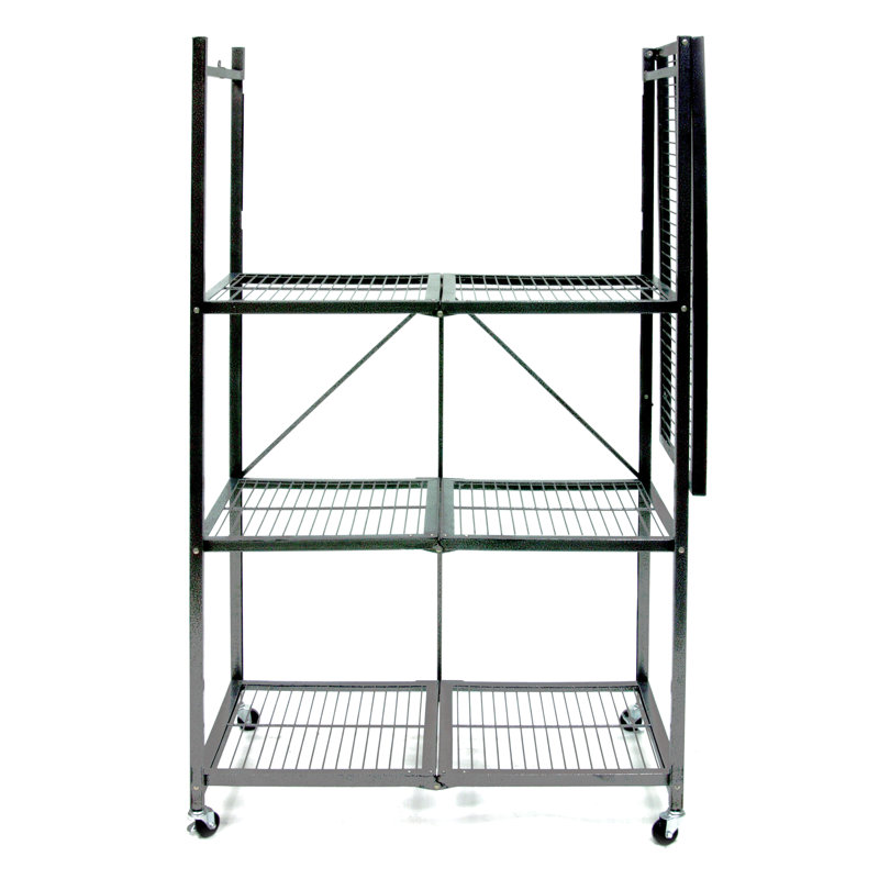4 Tier Multipurpose Folding Storage Organizing Rack with Wheels