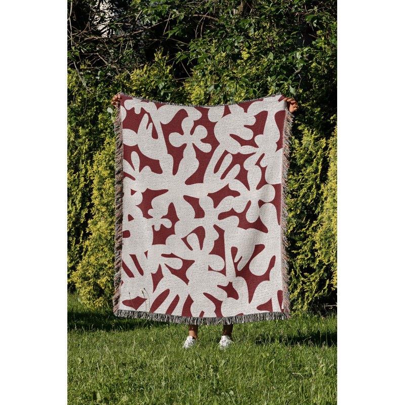 Jeté en coton Sheri, 50 x 70, Rouge