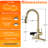 3-In-1 Kitchen Faucet With Press-Type Glass Rinser, High-Arc Pull-Down Sprayer, Single-Handle Deck Mount-123298393