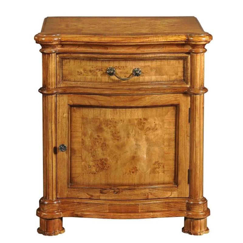Alaba 60cm W Solid Wood Bedside Table