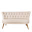 Élégant canapé 2 places, couleur crème, structure en bois massif, 31,5 po x 31,5 po x 27,9 po | 100% polyester, 32 mousses en mousse pour plus de confort | Conception facile à nettoyer et élégante pour les espaces modernes et traditionnels-1613904201